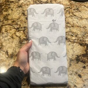 Gray Elephant Print Crib Sheet
